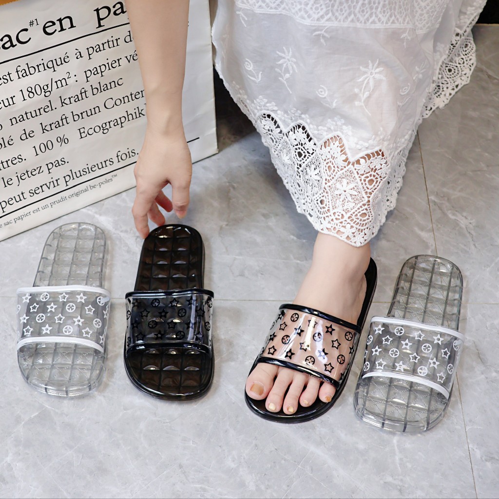 Тапочки для женщин, кристаллические прозрачные тапочки для ношения на улице, лето, для ванной, домашние, нескользящие, противодушные