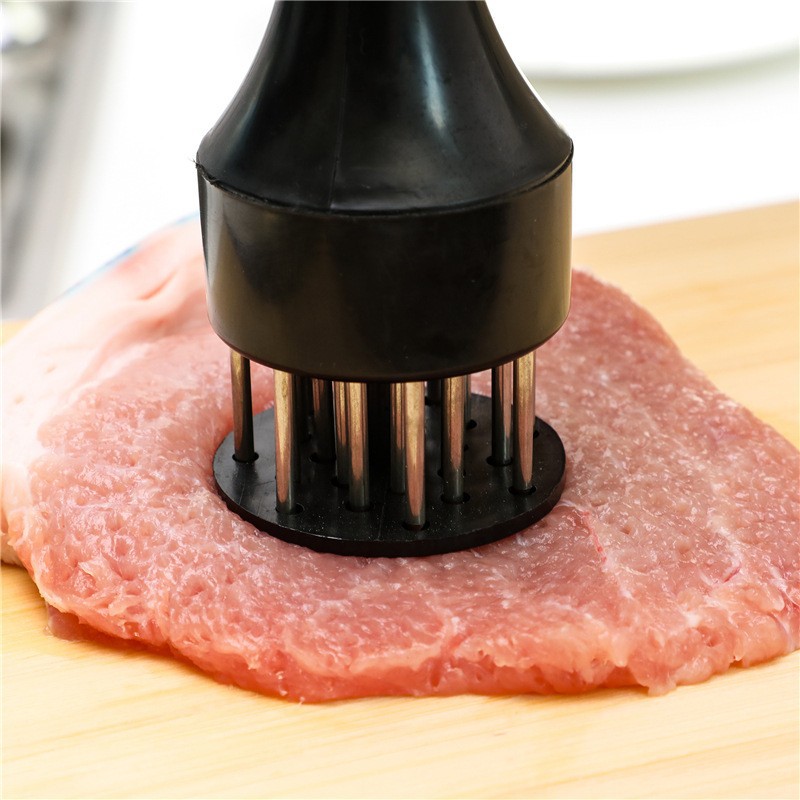 Household Stainless Steel Steak Hammer Loosen Meat Needle Household Meat Tenderizer Hole Breaking Tendon Hit Meat Hammer Buckle Meat Insertion Needle
