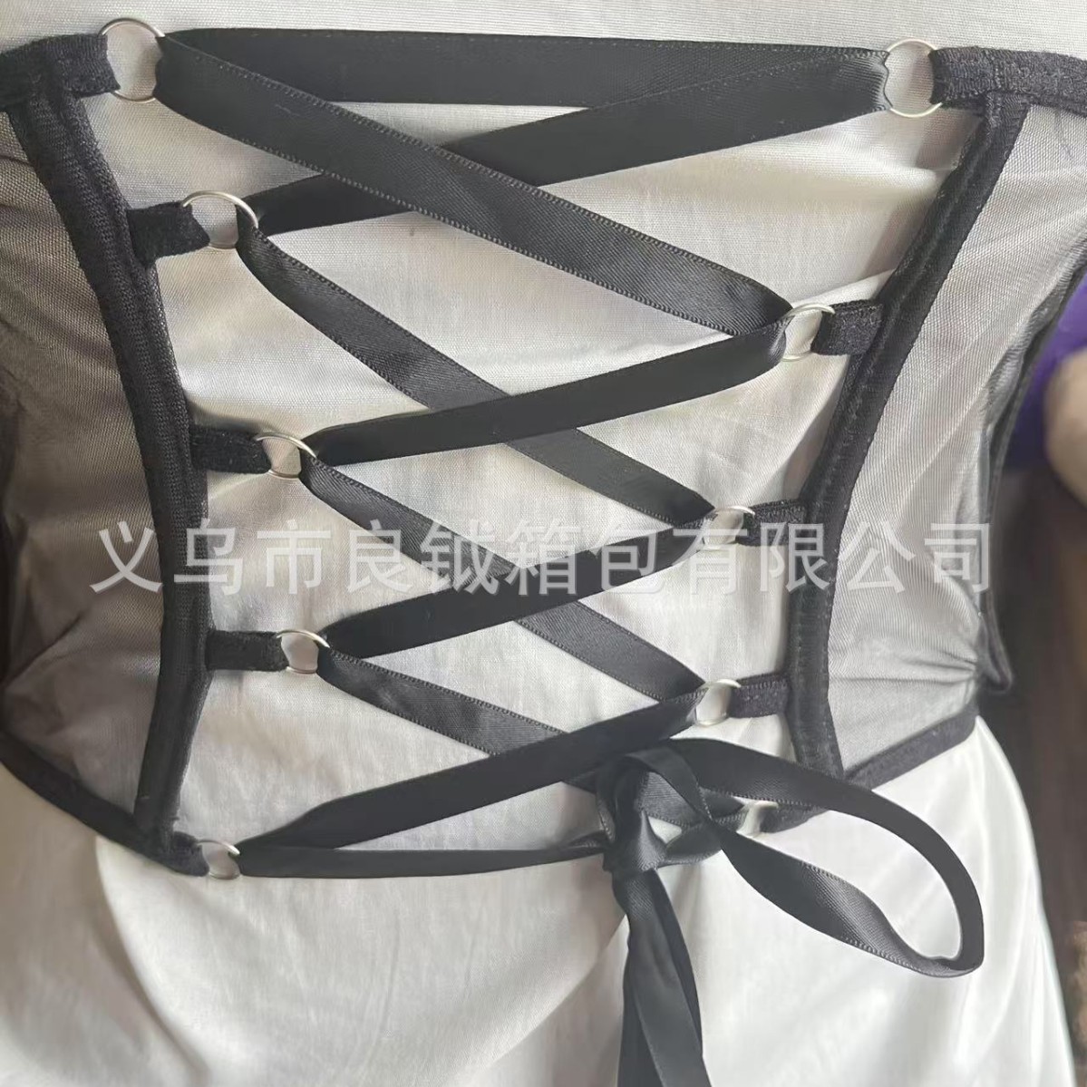 Fishbone Strip Girdle, Fishbone Lace Mesh Girdle, Mesh Fishbone Steel Ring Girdle