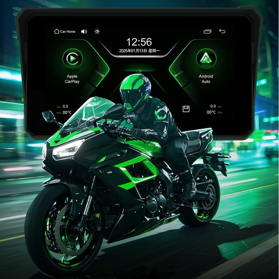 6inch New Motorcycle Display Recorder Wireless Carplay Supports Apple Android Connection Wireless Bluetooth