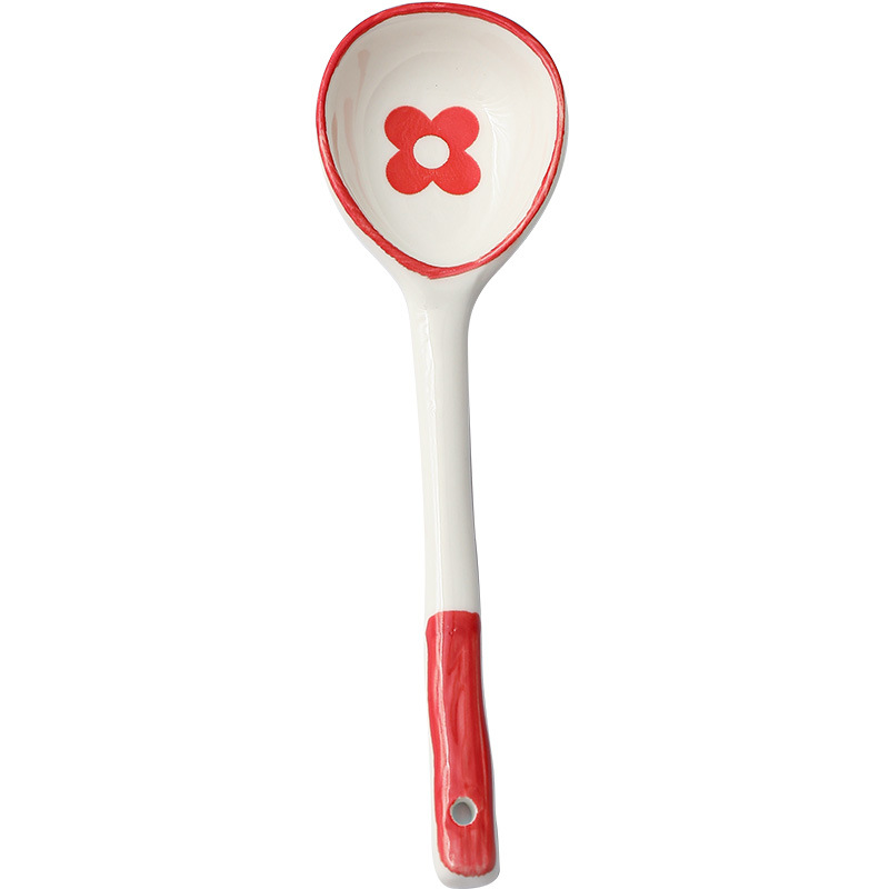 Cute Ceramic Spoon Long Handle Children's Dessert Cartoon Spoon