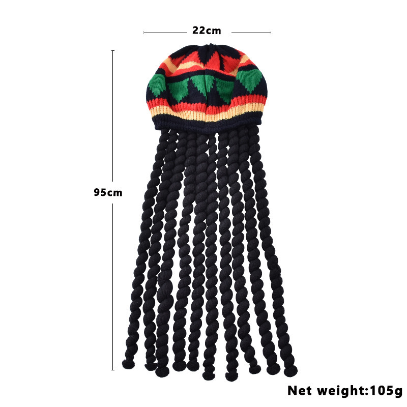 Factory direct cos fake braid beret Jamaican reggae hat Halloween