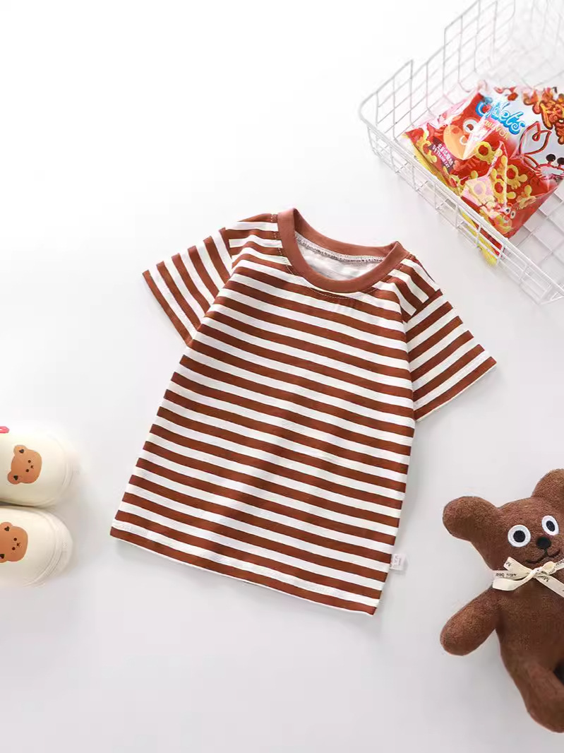 Summer Children's short-sleeved T-shirt cotton boys and girls one-piece baby bottoming shirt factory wholesale New