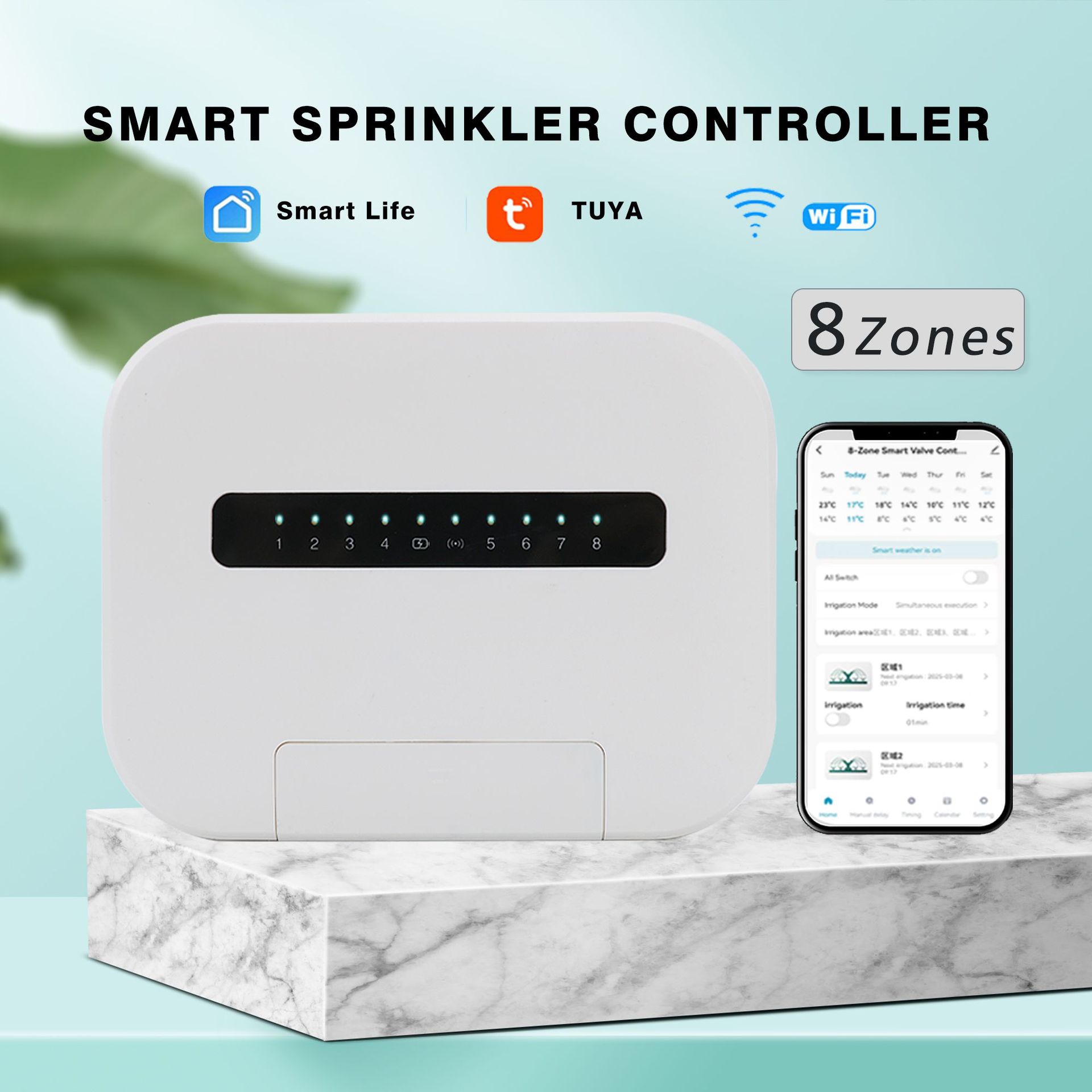 Управляющий клапан воды Tuya8 WiFi интеллектуальная система управления поливом таймер полива устройство для полива газона