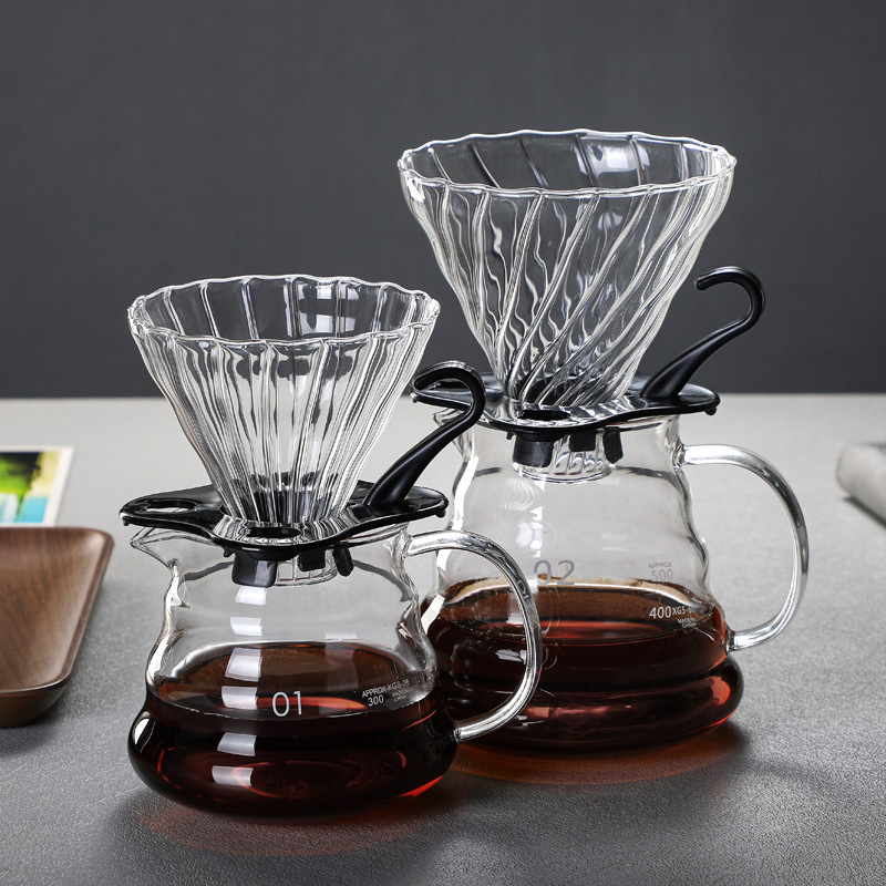 Hand-made Glass Coffee Pot Sharing Pot Cloud Pot Brewing Coffee Pot Set Filter Cup Coffee Utensil