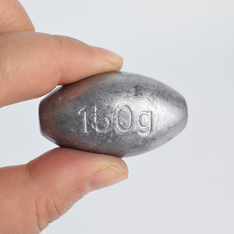 Cross-border wholesale outdoor fishing gear fishing olive-shaped lead pendant heart-piercing lead pendant olive-shaped lead pendant