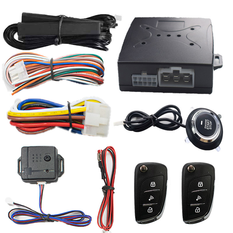 Export C8: Universal 12V universal one-button start car anti-theft device keyless entry vibration alarm