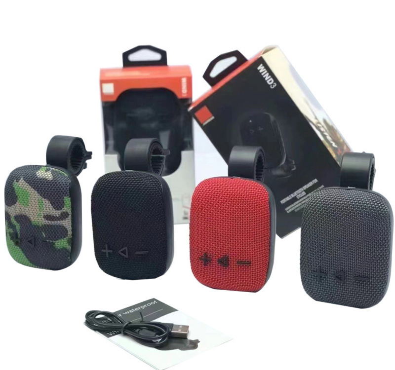New Bluetooth Speaker Wind3 Outdoor Wireless Waterproof Cycling with Fixed Frame Small Creative Gift Small Speaker