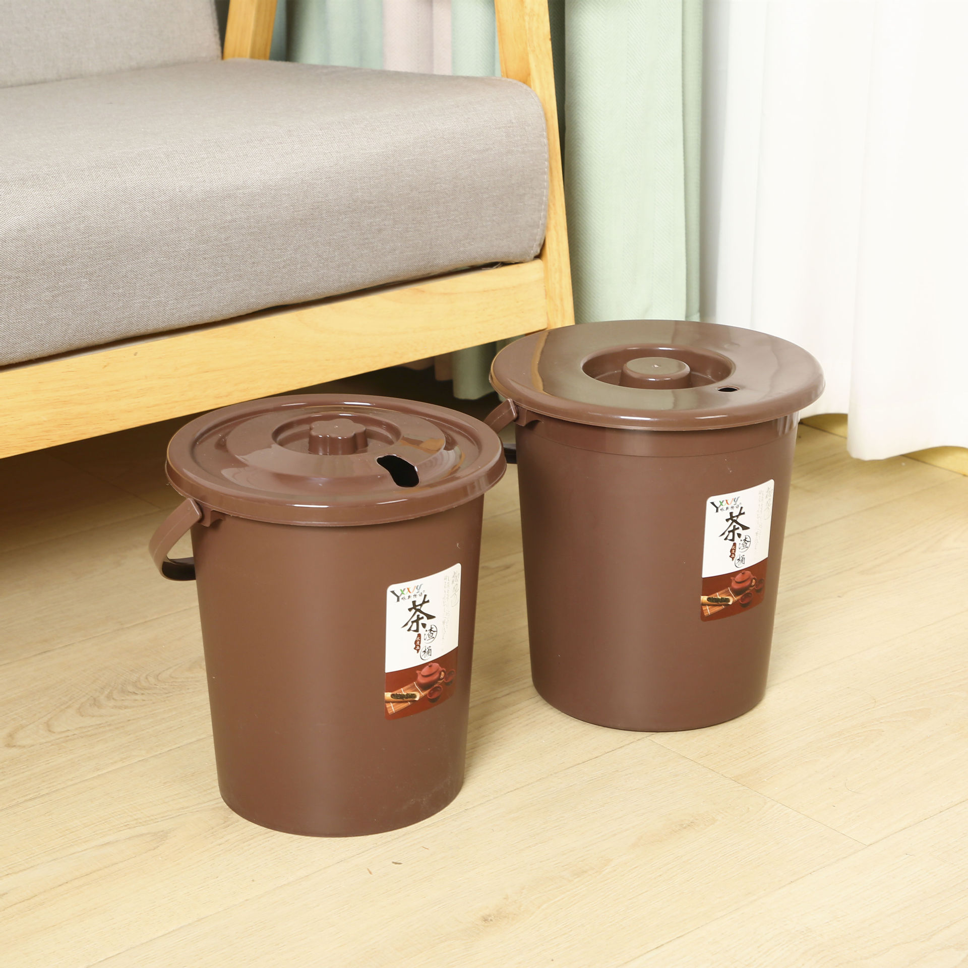 Ведро для чайных отходов круглое пластиковое ведро с крышкой мусорное ведро для воды ведро для дренажа фильтр для отделения чайных отходов