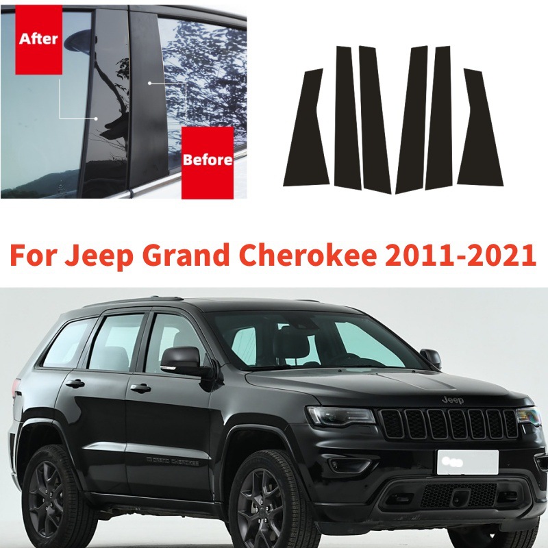 Applicable Jeep Grand Cherokee Free Light Guide Commander Car Window Trim Bright Black Mirror Pillar Sticker