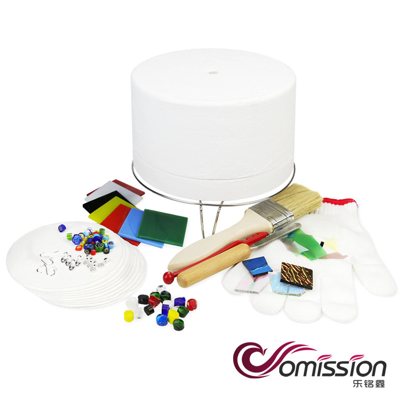 [14-piece large kiln] diy melting glass jewelry hot melt glass White creative microwave jewelry kiln