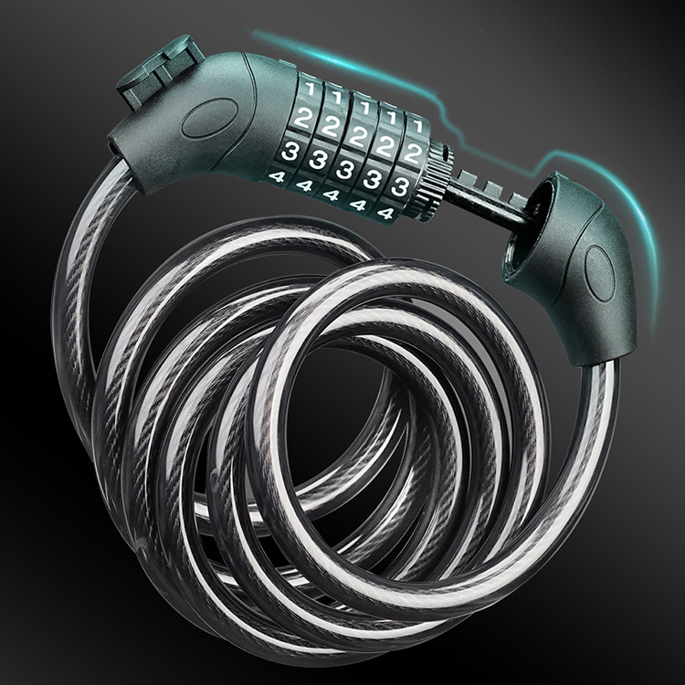 Bicycle lock combination lock 4-digit 5-digit anti-theft portable electric car lock mountain bike electric car accessories chain lock