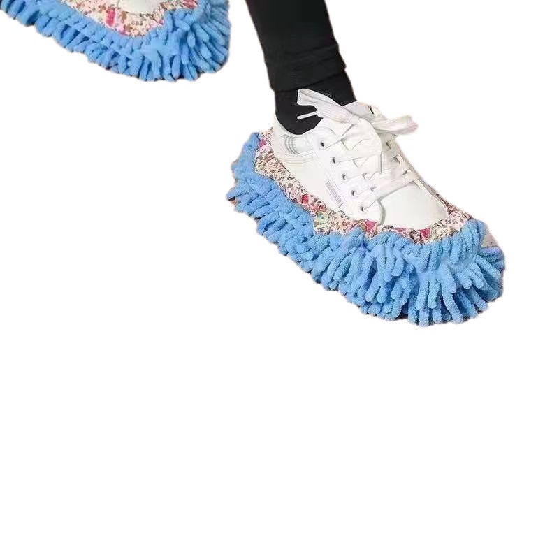Thickened non-lint removable and washable lazy floor slippers floor mop lazy slippers chenille shoe cover cleaning mop