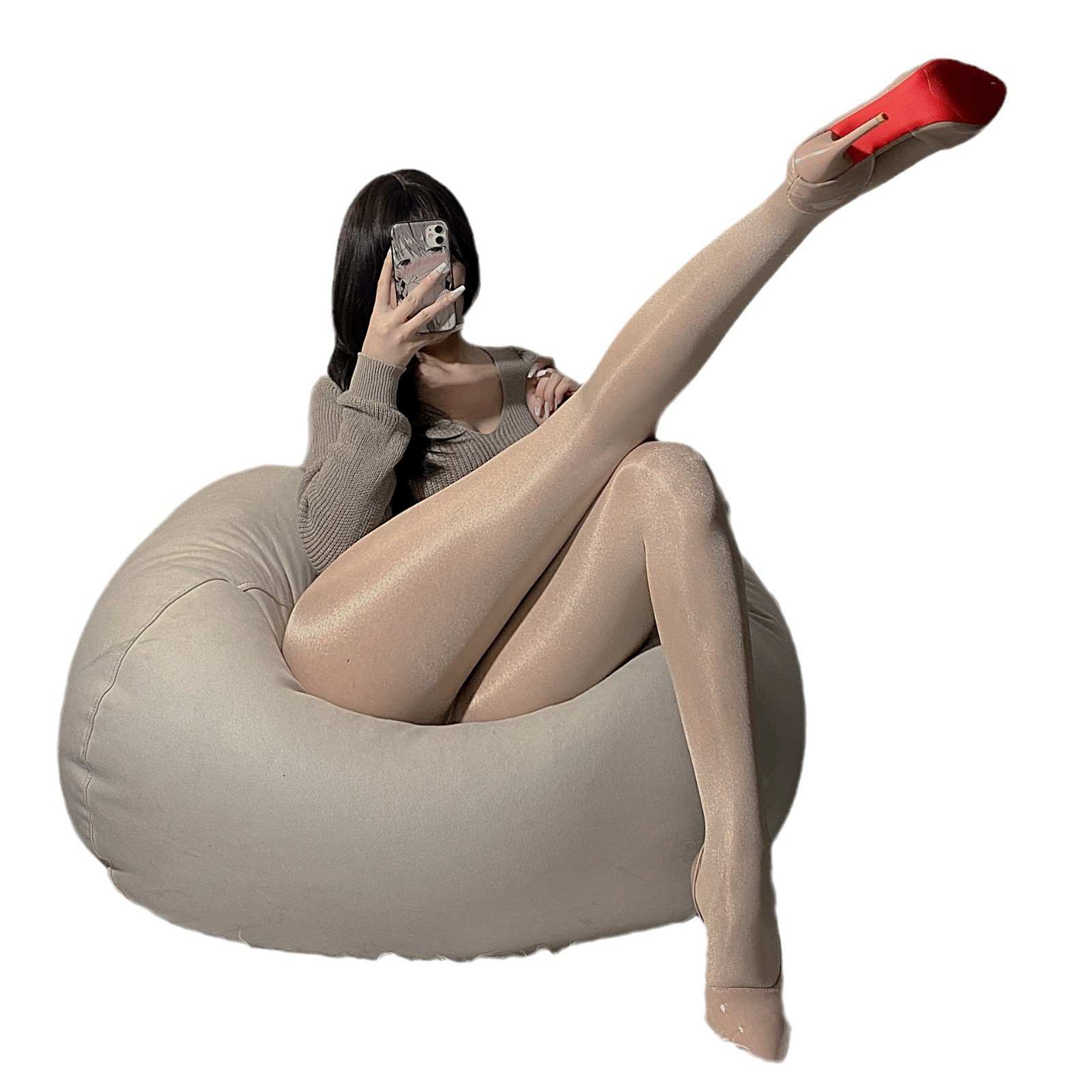 Women's Sexy Open Stockings Free from Couple's Temptation Over-the-knee Tear Stockings Fishnet Stockings Long Barrel Garter Stockings