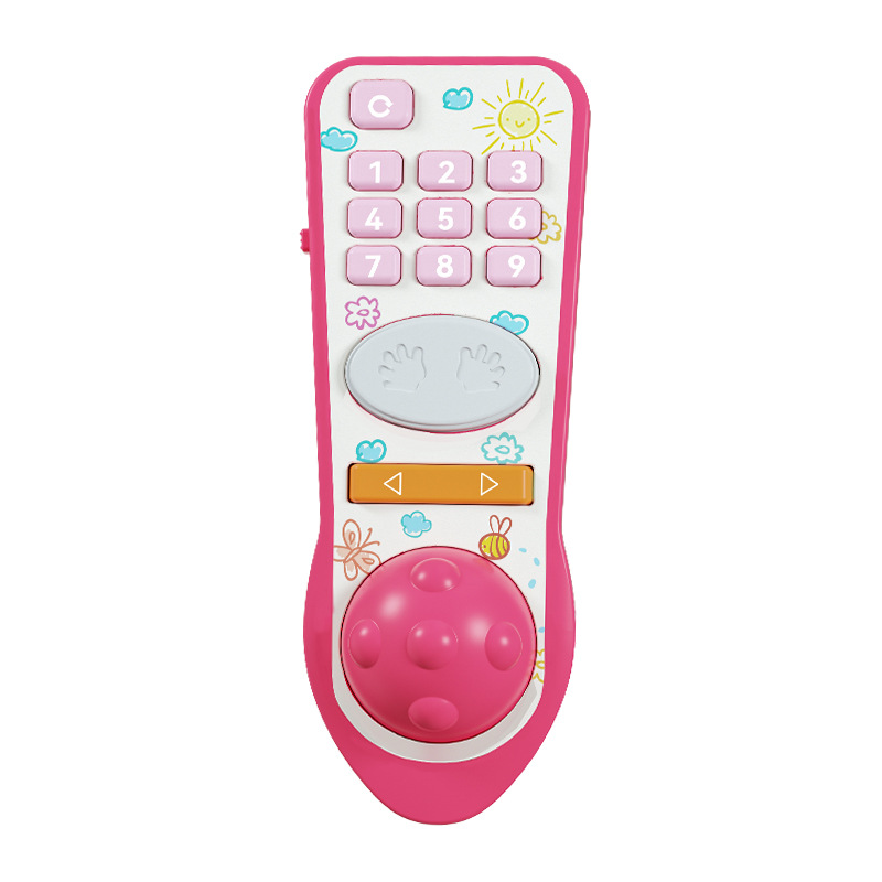 Baby simulation TV remote control Music puzzle baby early education toys cross-border lighting Chinese and English soothing toys