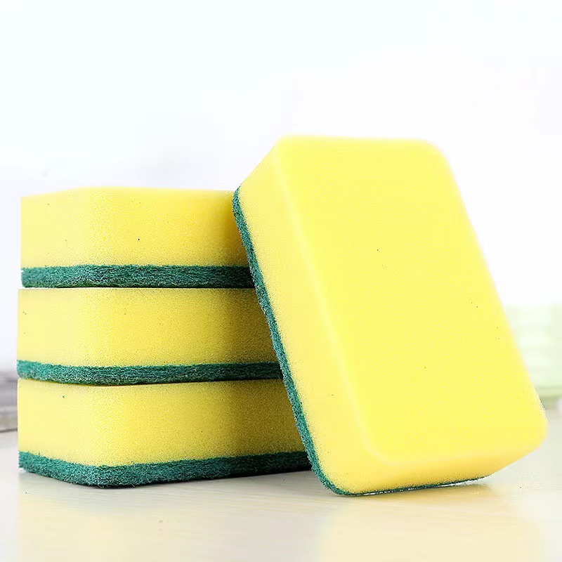 Factory wholesale high density sponge kitchen cleaning cloth washing pot washing dish artifact scouring pad double-sided sponge block