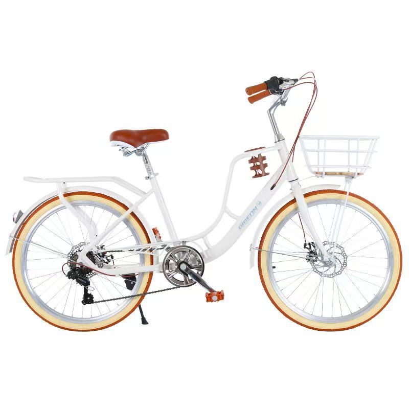 Retro City Bike 24inch 26inch Adult Men's and Women's Commuter Disc Brake Variable Speed Student Coffee Style Lightweight Bike