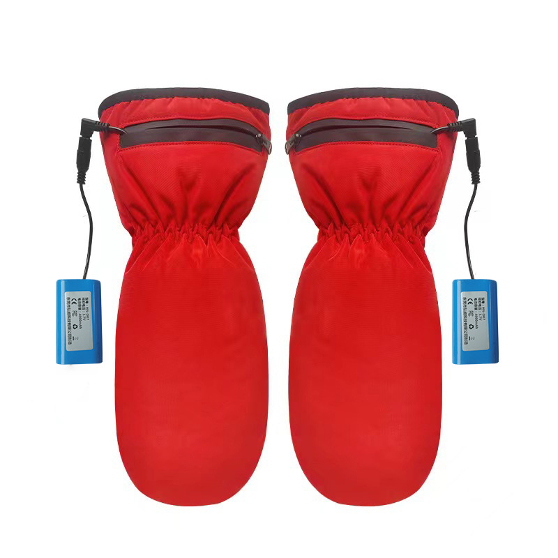 Electric heating gloves rechargeable heating zipper battery electric heating gloves work out warm heating windproof gloves