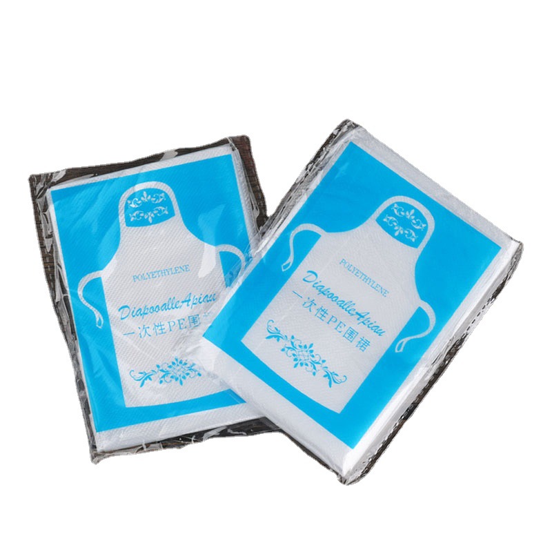 Wholesale disposable apron kitchen catering anti-fouling anti-oil plastic apron crayfish barbecue pe bib