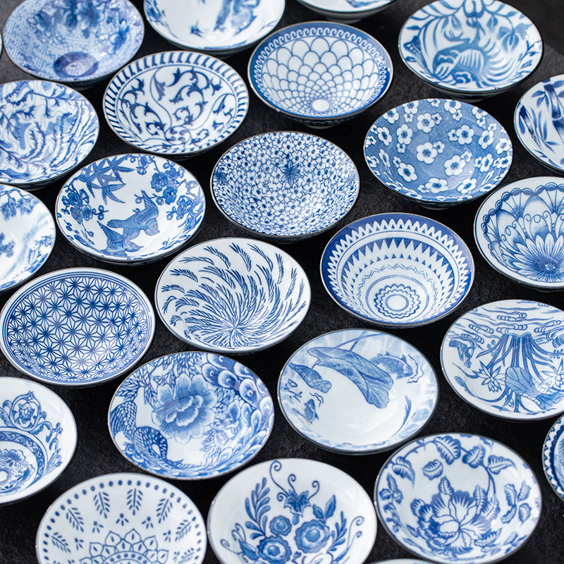 Чашка из голубого и белого фарфора, керамическая, полный цвет, специальное предложение