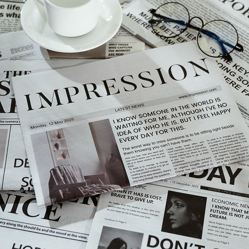 ins style English newspaper photography props decoration decoration online celebrity clothing home food shooting photography background paper