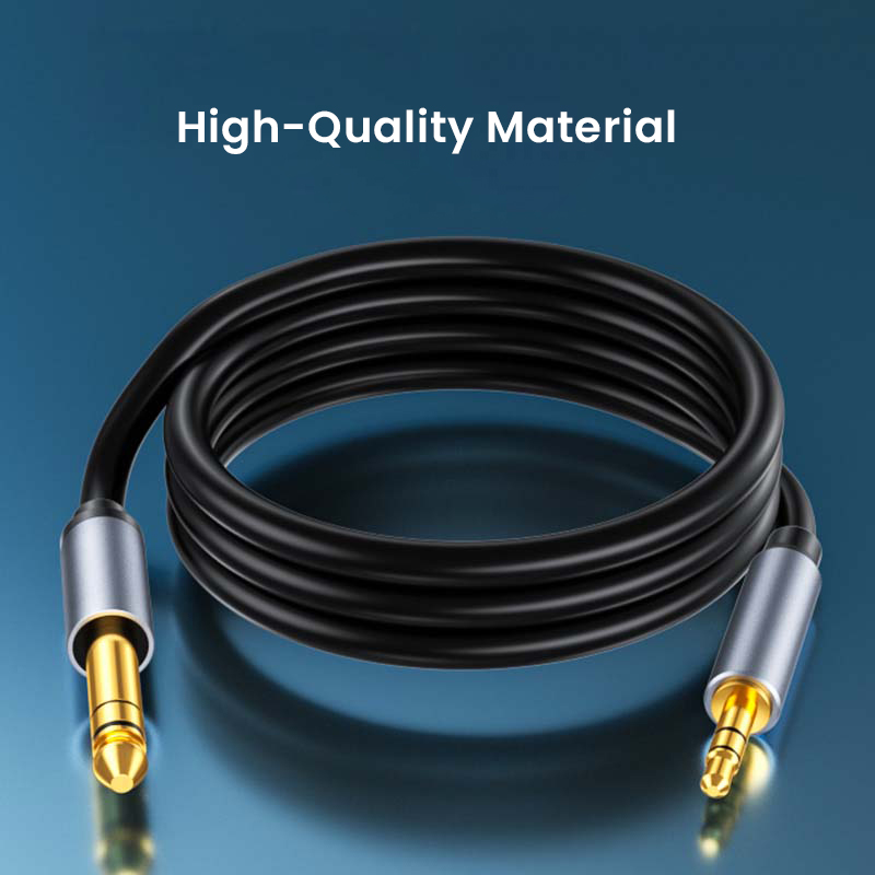 4ft Bidirectional Stereo Audio Cable 6.35mm Male to 3.5mm