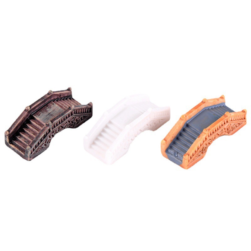 Palace Style Bridge, Small Bridge and Flowing Water, Simulated Stone Arch Bridge, Zakka Groceries, Micro Landscape Resin Ornaments