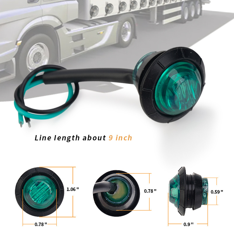 Eagle eye light small round light 12/24V truck side light wide light indicator light small round light side light LED light ship letter