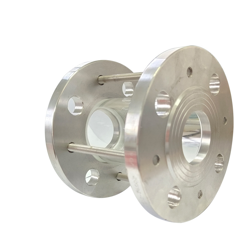 304 Stainless Steel Flange Sandwich Glass Sight Cup Hgs07 Borosilicate Tempered Glass Pipe Sight Glass 3inch Dn80