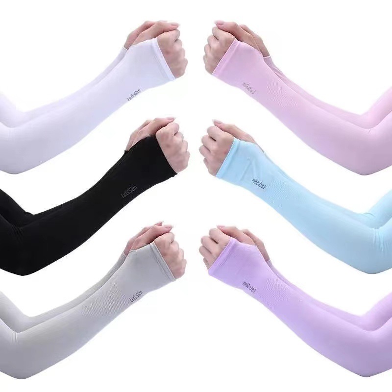 [Unisex] Ice Silk Sleeves Thin Sun Protection Driving Arm Sleeves Anti-Uv Cycling Cool Gloves