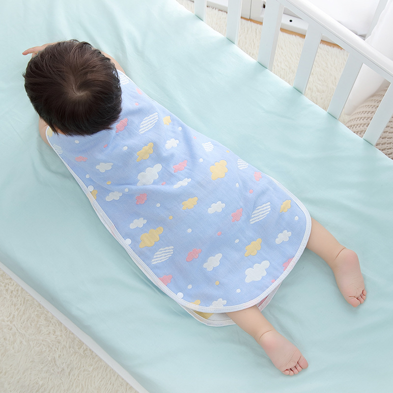Sleeping Bag Pure Cotton Six-Layer Gauze Kidsren's Baby Anti-Kick Vest Style Spring, Autumn and Summer Thin Air-Conditioned Room to Prevent Colds