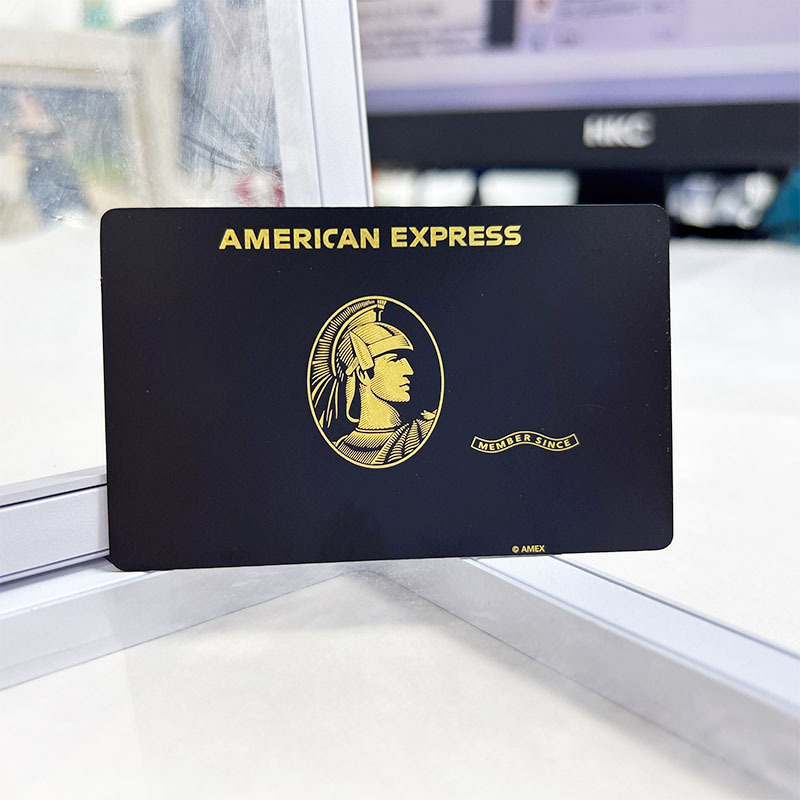 Металлическая карта из нержавеющей стали с матовым черным покрытием, банковская VIP-карта, вырезанный логотип, лазерная гравировка