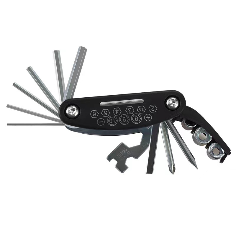 Motorcycle electric bicycle repair combination tool 16-in-1 multifunctional folding suit screwdriver
