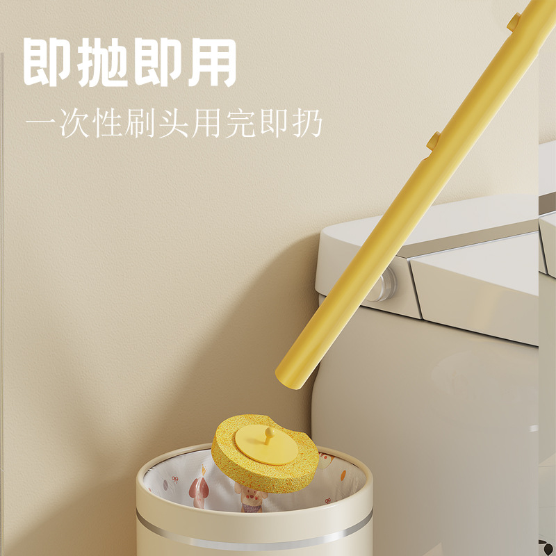 Disposable Toilet Brush Set Bathroom No Dead Ends Sterile Household Disposable Replacement Cleaning Brush Head Toilet Brush