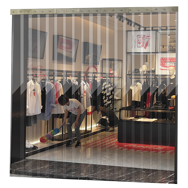 PVC Plastic Soft Door Curtain Household Partition Air Conditioning Windproof Kitchen Fume Windproof Transparent Commercial Leather Curtain