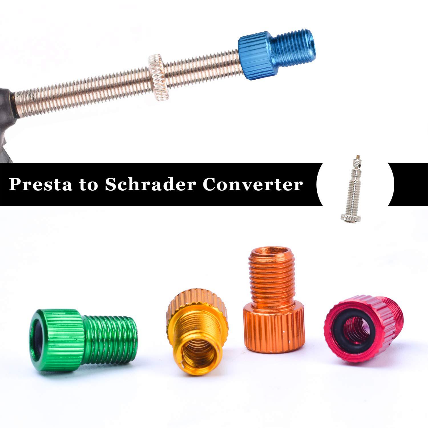 Bicycle Aluminum Alloy French to American Conversion Nozzle Road Bike Fixed Gear French Nozzle to American Nozzle French Copper Adapter Accessories