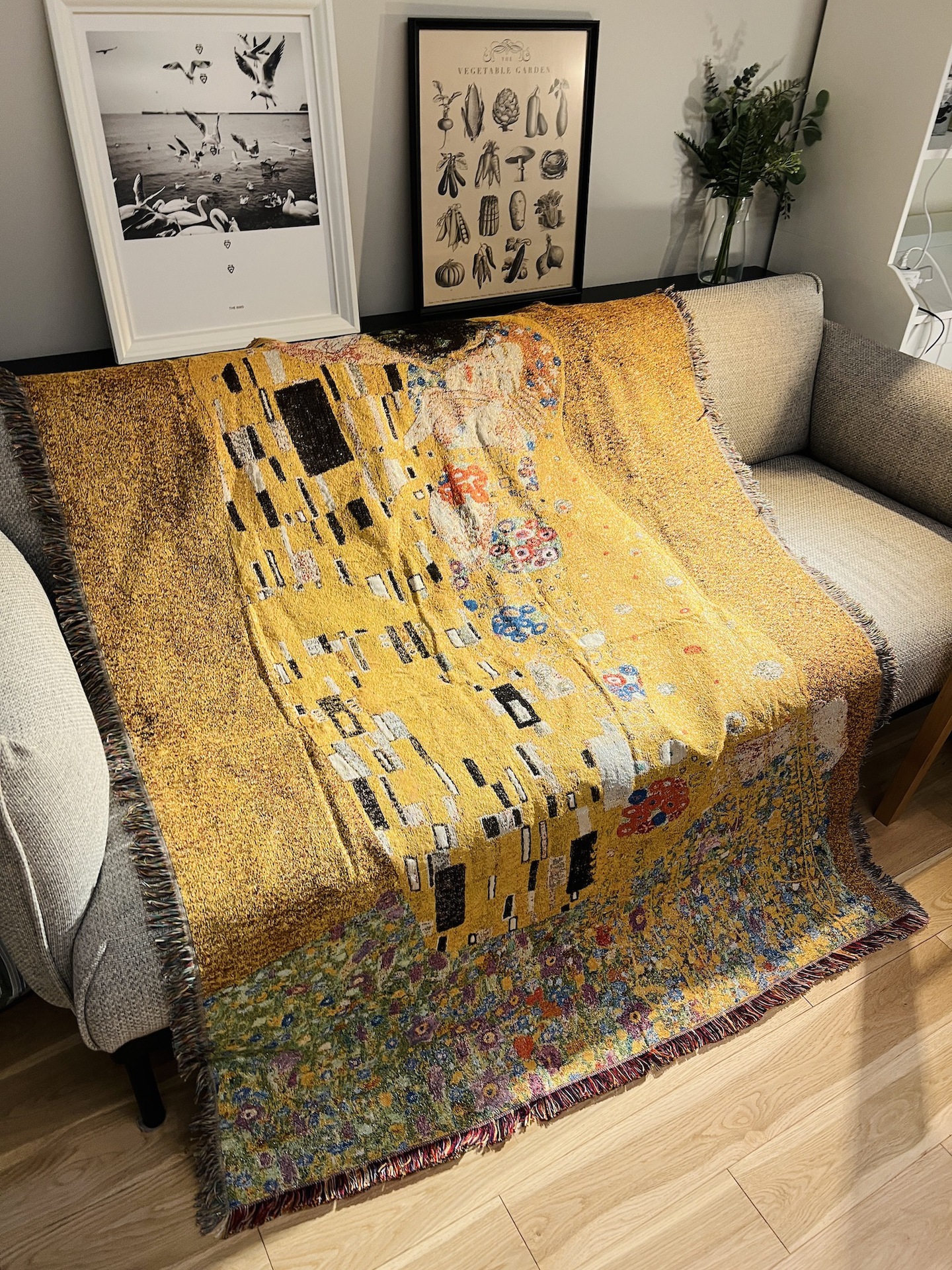 Klimt Retro Abstract Oil Painting Blanket Medieval Art Tapestry Bedroom Bedside Wall Decoration Blanket Sofa Blanket