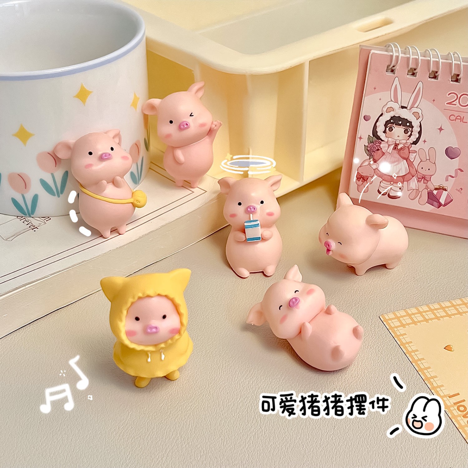 Мини свинка милые украшения для компьютера экранная декорация кукла автомобиль МэнМэн целебная девочка