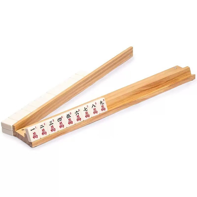 Cross-Border Popular Mahjong Stand Amazon Tk Best-Selling Wooden Domino Stand Set Mahjong Stand