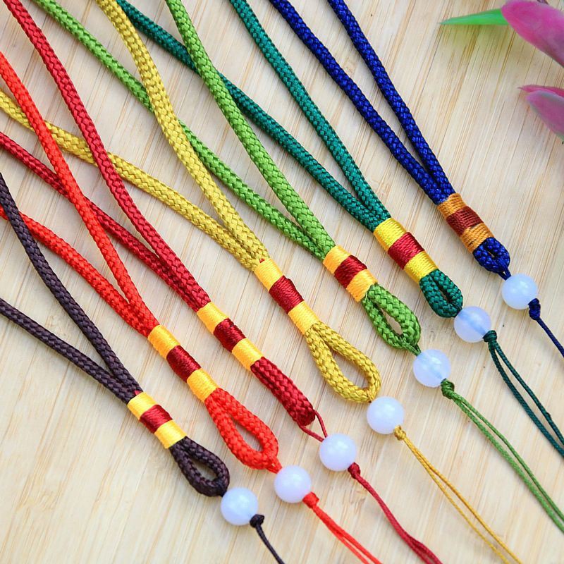 Jade Bead Rope Handle Piece Lanyard DIY Accessories Handmade Car Pendant Pendant Rope Jade Cultural Toy Handle Rope