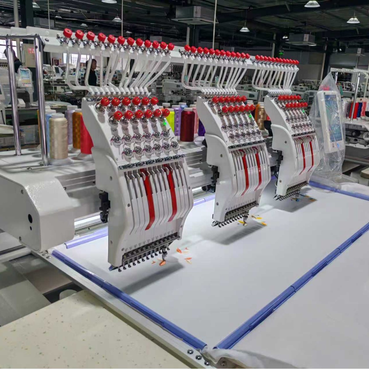 2025 Ye's Three-Head Embroidery Machine, New 12-Needle Ready-Made Hat Embroidery, Piece Embroidery, Personal Computer Embroidery Machine