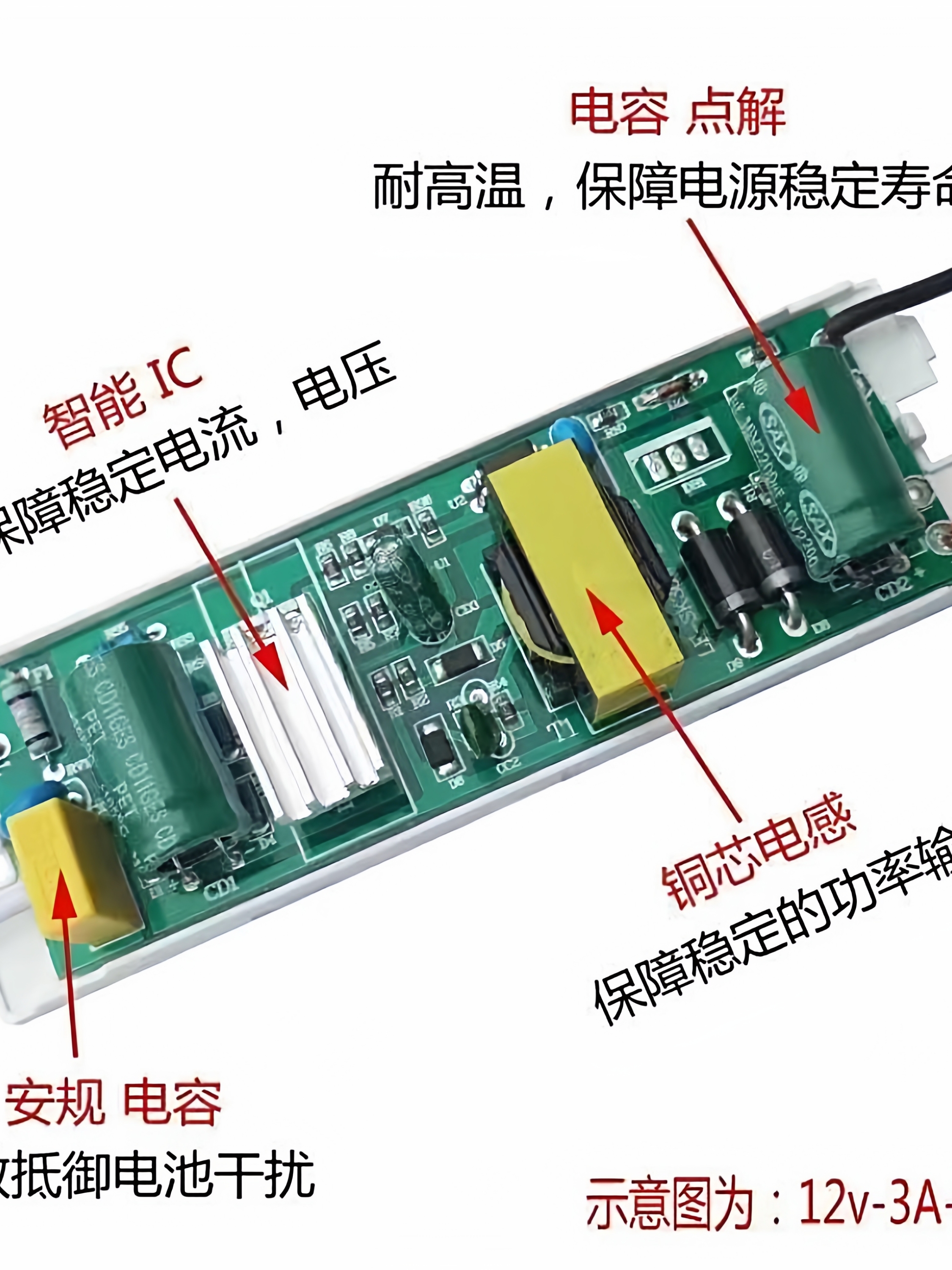 Led Transformer Low Voltage Drive 220V to 12/24V Constant Voltage Switch Cabinet Power Supply 24W Ballast 2A Light Box