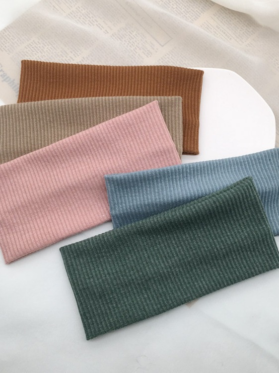 European and American Amazon Solid Color Knitted Hair Band Korean Stretch Hair Band Sports Fitness Headband Cross-border Hot Selling Hair Accessories