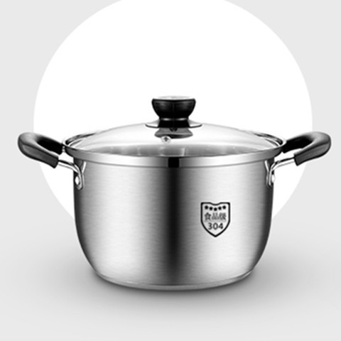 A generation of stainless steel Bakelite bright double handle soup steamer Korean double ear soup steamer gift pot gifts