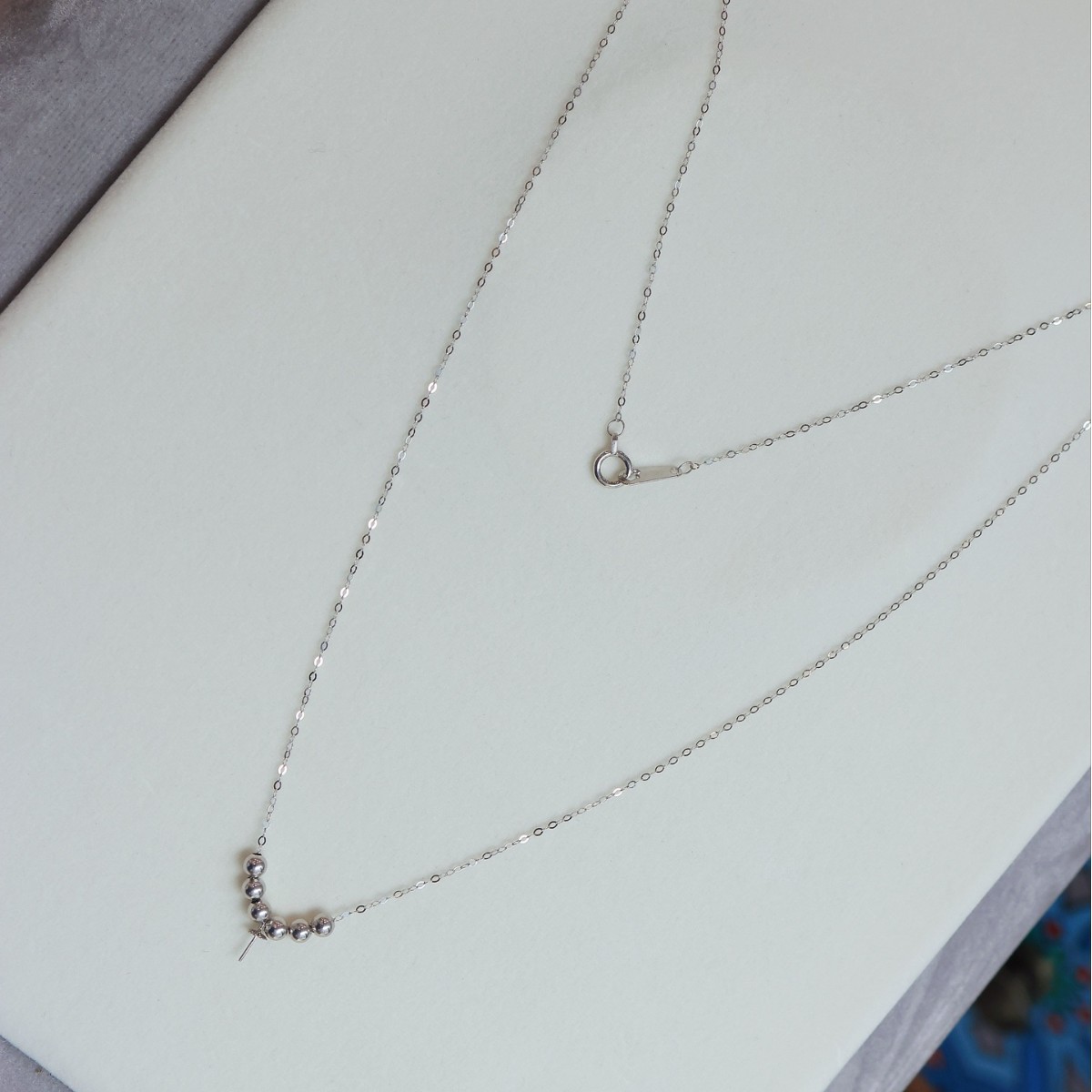 Pt900 Platinum Accessories "Lucky 6 + 1" O-Shaped Chain Necklace Figure with 9-10mm 7060Lp