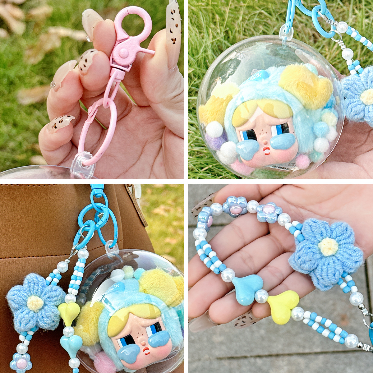 Acrylic Elf Ball 10cm Pain Bag Feitian Policewoman Vinyl Doll Storage Bag High Transparent Dust-proof Walking Doll