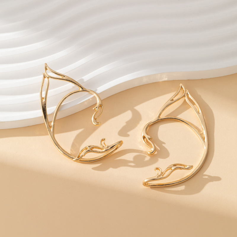 Серьги-клипсы в виде кошачьих ушей в европейском и американском стиле, простые и персонализированные, сладкие и стильные, без прокола уха, висячие серьги-эльфы