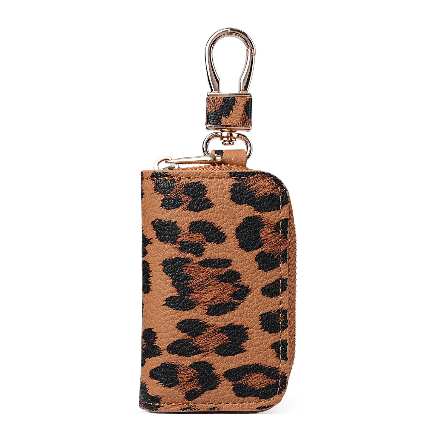 New Car Key Bag Unisex Car Key Storage Bag Creative Leopard Print Leather Pendant Keychain