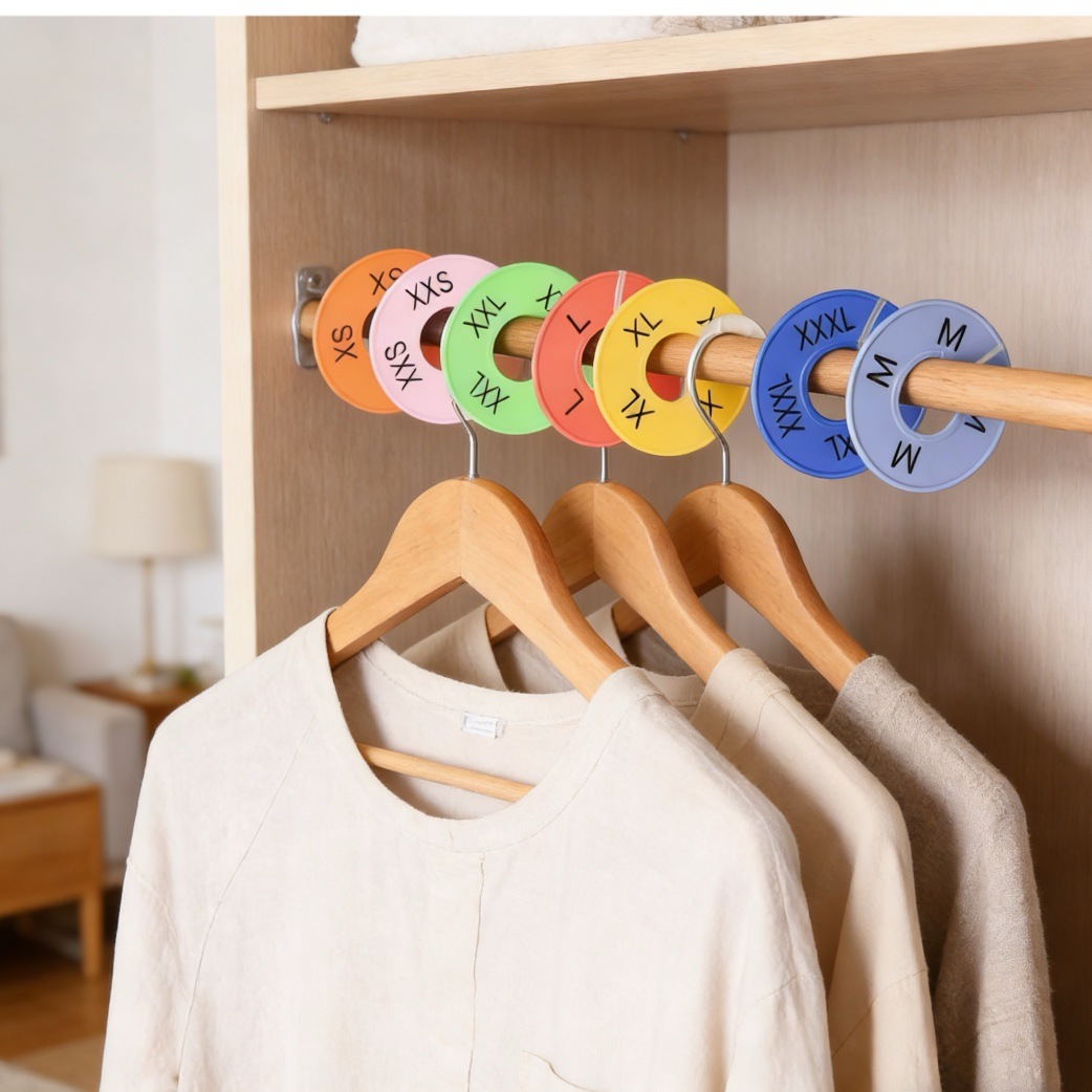 Круглые пластиковые диски для разделения размеров одежды, двусторонняя печать, популярные на международном рынке