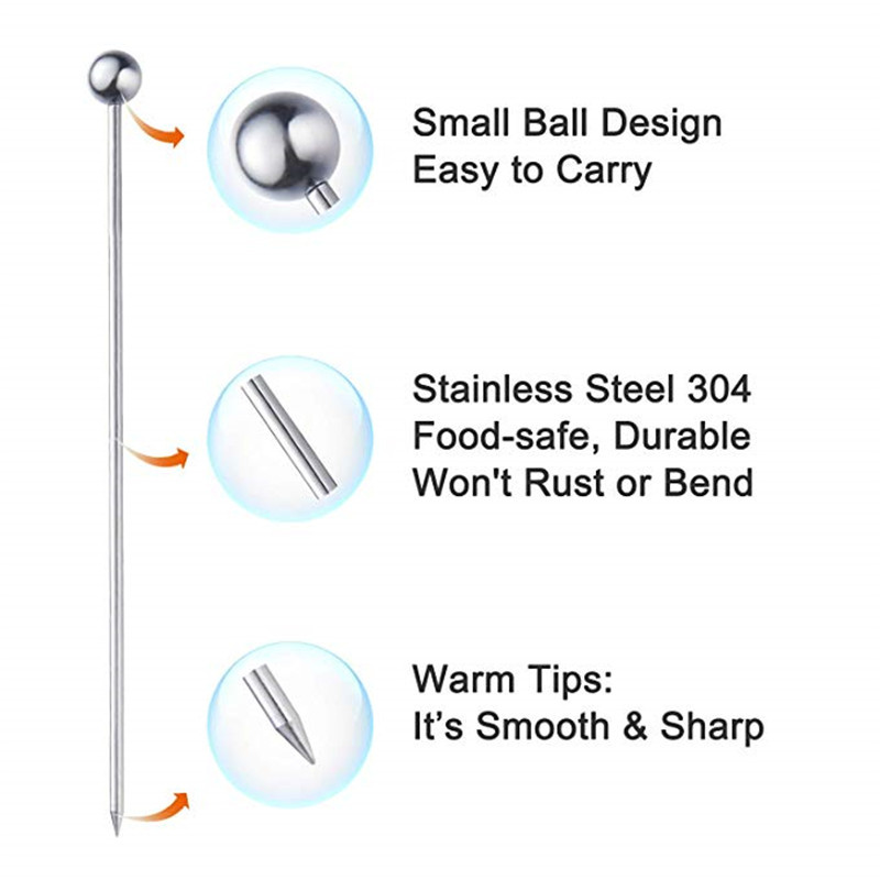 Spot Direct Metal Creative Martini Cocktail Needle Wine Sign Cocktail Decoration Olive Sign Fruit Sign Fruit Fork